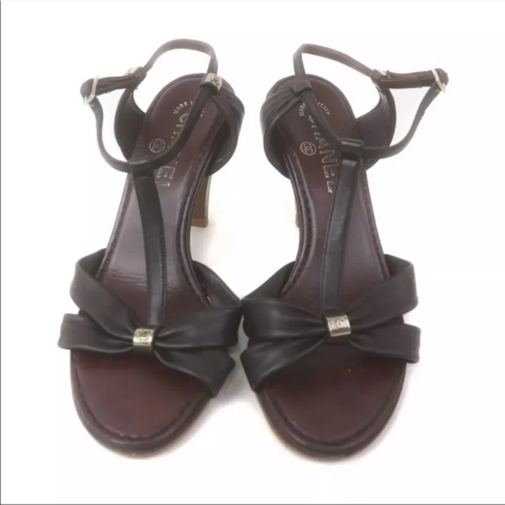 Chanel Sandals Women Black Leather (calf)